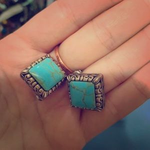 Turquoise stud earrings